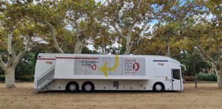 Estas son las generosas dimensiones del autobús de TVE que se desplazará por las localidades de Guadalajara que se detallan en esta información.