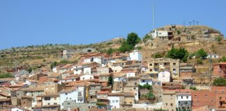 Vista general de la gélida localidad de Mira, en la provincia de Cuenca.