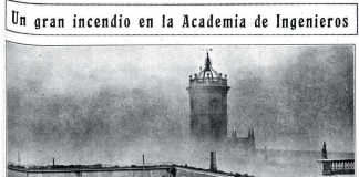 El incendio de la Academia de Ingenieros de Guadalajara, reflejado en la prensa de la época.