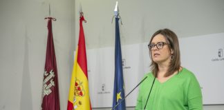 Esther Padilla, consejera portavoz del Gobierno de Castilla-La Mancha, en rueda de prensa.