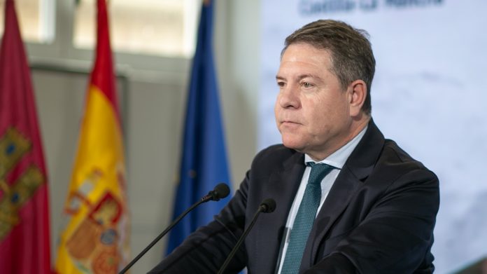 Emiliano García-Page en Marchamalo, el 12 de enero de 2024, en el momento de realizar estas declaraciones sobre política nacional.