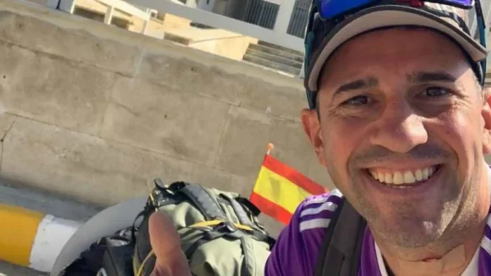 Santiago Sánchez Cogedor, durante su frustrado periplo.