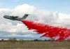 Últimos ensayos de Airbus para la lucha contra incendios desde el A400M en el campo de de la Bripac en Uceda.