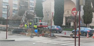 En Guadalajara puedes ir más rápido andando que en coche Obras en la plaza de Santo Domingo el 27 de febrero de 2024. (Foto: La Crónic@)