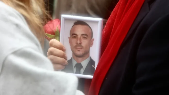 Sepelio de Miguel Ángel González Gómez.