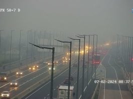 La niebla ha hecho acto de presencia este miércoles en la A-2 por todo el Corredor del Henares. (Foto: DGT)