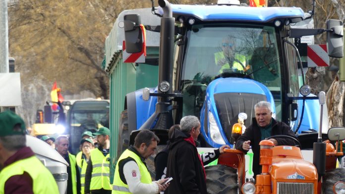 Tractorada en Guadalajara, en febrero de 2024. (Foto: La Crónic@)