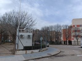 Desde esta estación de la calle Cifuentes controla la Junta la calidad del aire de Guadalajara. (Foto: La Crónic@)