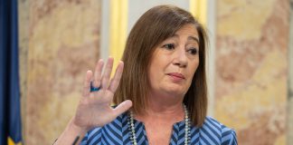 Francina Armengol durante su comparecencia en el Congreso de los Diputados el 5 de marzo de 2024. (Foto: EP)