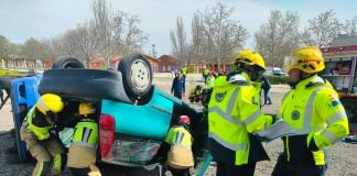 Lo del jueves Cabanillas ha sido sólo un simulacro, aunque intenso Simulacro en Cabanillas del Campo.