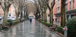 El Paseo de las Cruces bajo la lluvia, en el invierno de 2024. (Foto: La Crónic@)
