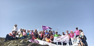 En lo alto del Ocejón para reclamar igualdad entre hombres y mujeres Primera subida al Ocejón por la igualdad, el 23 de marzo de 2024,