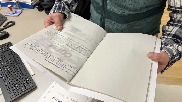 Uno de los partes falsificados, incorporados al atestado de la Guardia Civil.