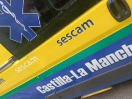 Ambulancia del SESCAM en Guadalajara, en abril de 2024. (Foto: La Crónic@)