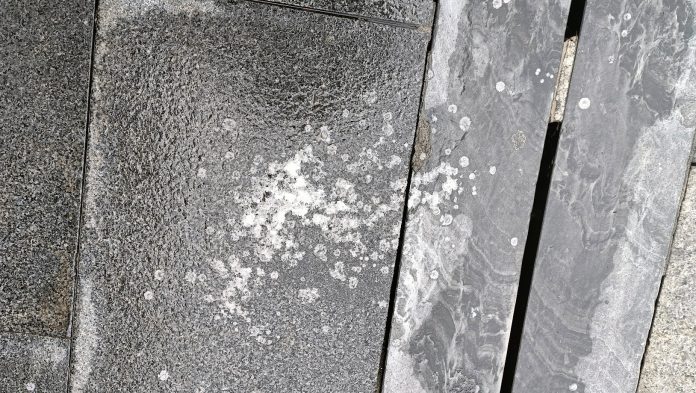 Restos de cera en la Plaza Mayor de Guadalajara tras la lluviosa Semana Santa de 2024. (Foto: La Crónic@)