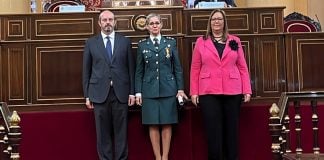 La teniente coronel Cristina Moreno en el Senado, el 8 de abril de 2024.