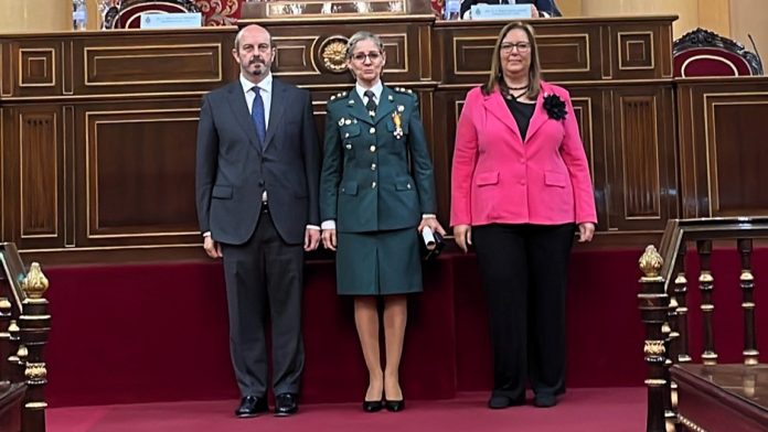 La teniente coronel Cristina Moreno en el Senado, el 8 de abril de 2024.