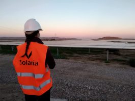 Trabajador de Solaria en una planta fotovoltaica. FOTO: Solaria Trabajador de Solaria en una planta fotovoltaica. (Foto: Solaria)