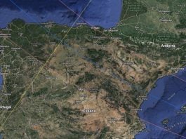 Recorrido de la sombra del eclipse total sobre España en 2026.