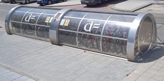 El aparcabicis de Azuqueca, en una imagen reciente.