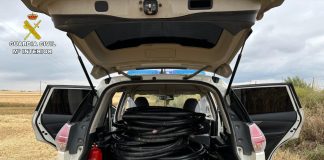 Carga de cable de cobre intervenida en Trijueque. (Foto: Guardia Civil)