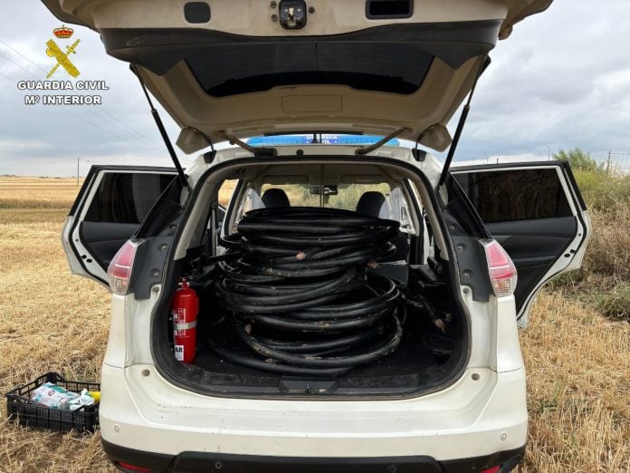 Carga de cable de cobre intervenida en Trijueque. (Foto: Guardia Civil)