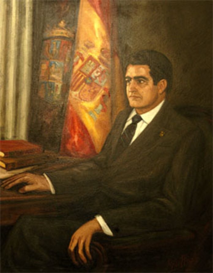 Retrato oficial de Emilio Clemente en la galería de presidentes de la Diputación de Guadalajara.