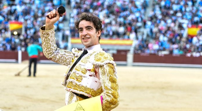 Carteles de la Feria de Guadalajara: 4 corridas de toros con pleno de figuras Víctor Hernández fue el único diestro que pudo pasear una oreja el 6 de octubre en Las Ventas. Roca Rey dejó la suya camino de la enfermería, tras la fuerte cogida sufrida. (Foto: Plaza1)