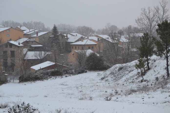 Arroyo de Fraguas bajo la nieve hace ahora un año.