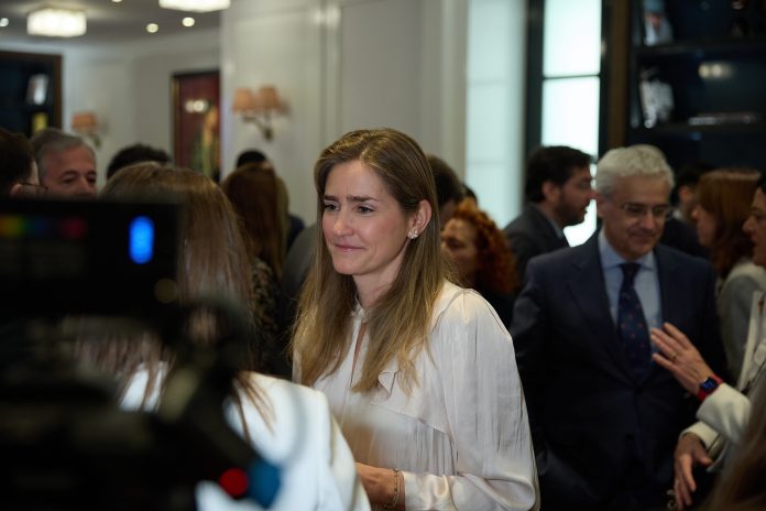 La vicepresidenta tercera del Gobierno y ministra para la Transición Ecológica y el Reto Demográfico, Sara Aagesen, durante el desayuno informativo de Europa Press, en el Hotel Rosewood Villa Magna el 21 de febrero de 2025 (Foto: Jesús Hellín / Europa Press)