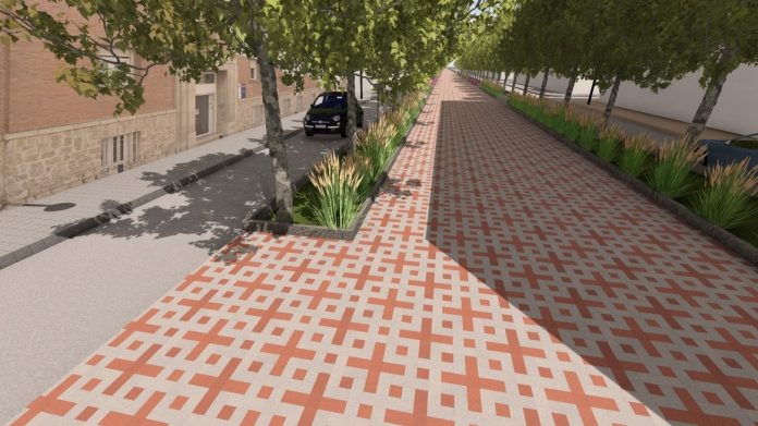 Esta es la propuesta de nuevo pavimento para el Paseo de las Cruces que se está manejando en el Ayuntamiento de Guadalajara, con un diseño que aún no es definitivo.