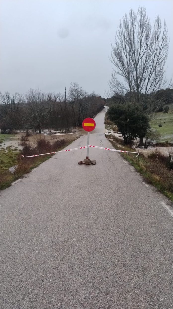 Carretera cortada en la provincia de Guadalajara el 8 de marzo de 2025. (Foto: Diputación de Guadalajara)