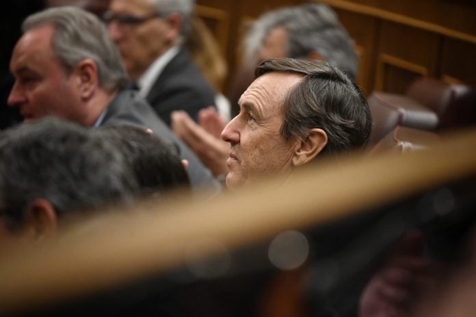 Rafael Hernando, en su escaño.