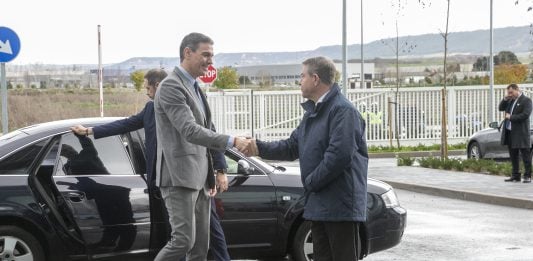 Page no teme que Ferraz le busque sustituto Pedro Sánchez y García Page en Guadalajara, en 2025.