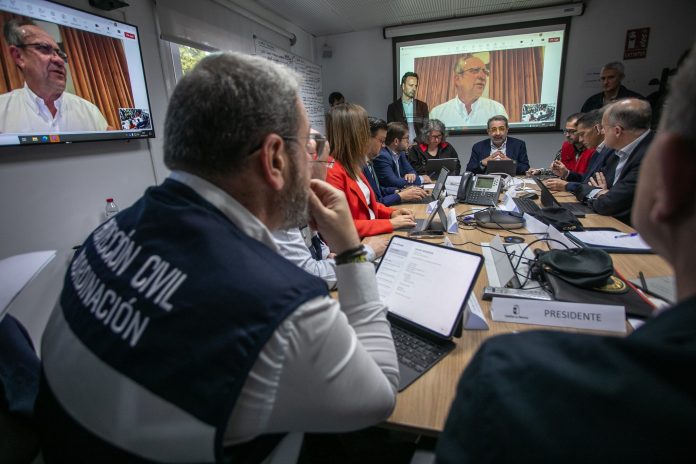 Reunión del Cecopi de Castilla-La Mancha para abordar las consecuencias del apagón del 28 de abril de 2025.