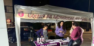 Punto contra Agresiones Sexuales en la Feria Chica. REMITIDA / HANDOUT por AYUNTAMIENTO Fotografía remitida a medios de comunicación exclusivamente para ilustrar la noticia a la que hace referencia la imagen, y citando la procedencia de la imagen en la firma 23/5/2025