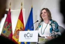 La Ciudad del Cine que pudo ser en Guadalajara avanza en Toledo Patricia Franco, durante el acto inaugural de este lunes en Cabanillas.