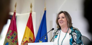 Patricia Franco, durante el acto inaugural de este lunes en Cabanillas.