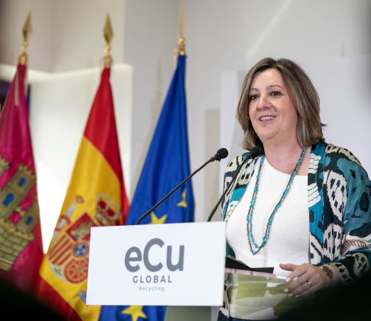 Patricia Franco, durante el acto inaugural de este lunes en Cabanillas.