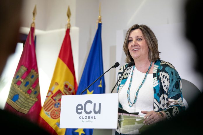 Patricia Franco, durante el acto inaugural de este lunes en Cabanillas.