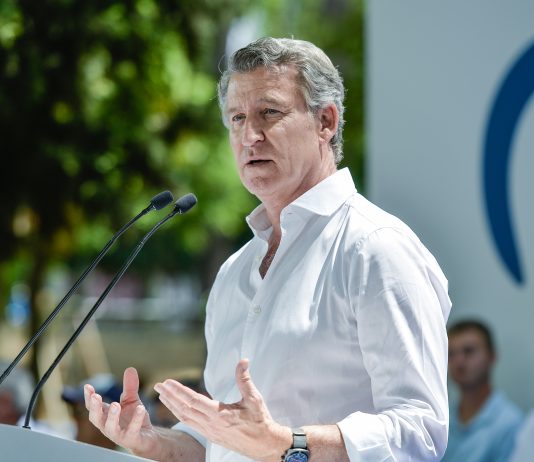 Feijóo en Guadalajara. (Foto: Rafael Martín / EP)