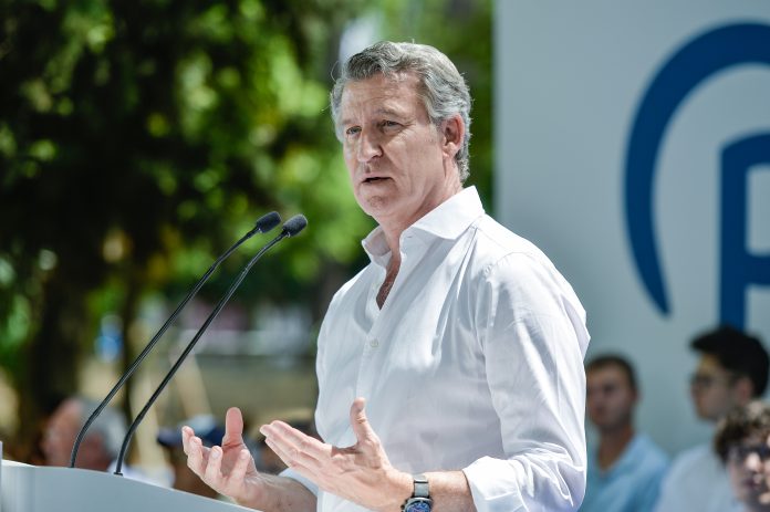 Feijóo en Guadalajara. (Foto: Rafael Martín / EP)