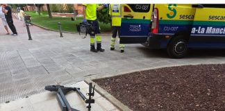 El patinete accidentado. (Foto: Policía Local de Cuenca)