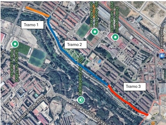 Corte temporal del camino junto al río Henares por los trabajos de limpieza y saca de madera. REMITIDA / HANDOUT por AYUNTAMIENTO Fotografía remitida a medios de comunicación exclusivamente para ilustrar la noticia a la que hace referencia la imagen, y citando la procedencia de la imagen en la firma 26/6/2025