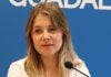 Itziar Asenjo, durante su intervención en la sede provincial del PP de Guadalajara.
