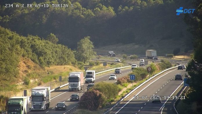 Lugar del accidente en la A-2. (Foto: DGT)