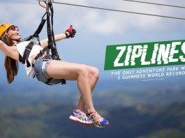 Promoción de una de las tirolinas de Toroverde en su parque de Puerto Rico.