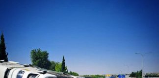 accidente camión en la A-2