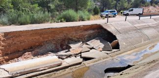 Rotura del Trasvase Tajo-Segura en agosto de 2025 a la altura de la provincia de Albacete. (Foto: CHT)