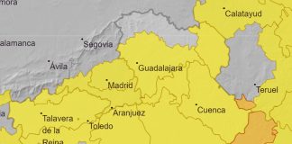 Mapa de avisos de AEMET para el 18 de agosto de 2025.